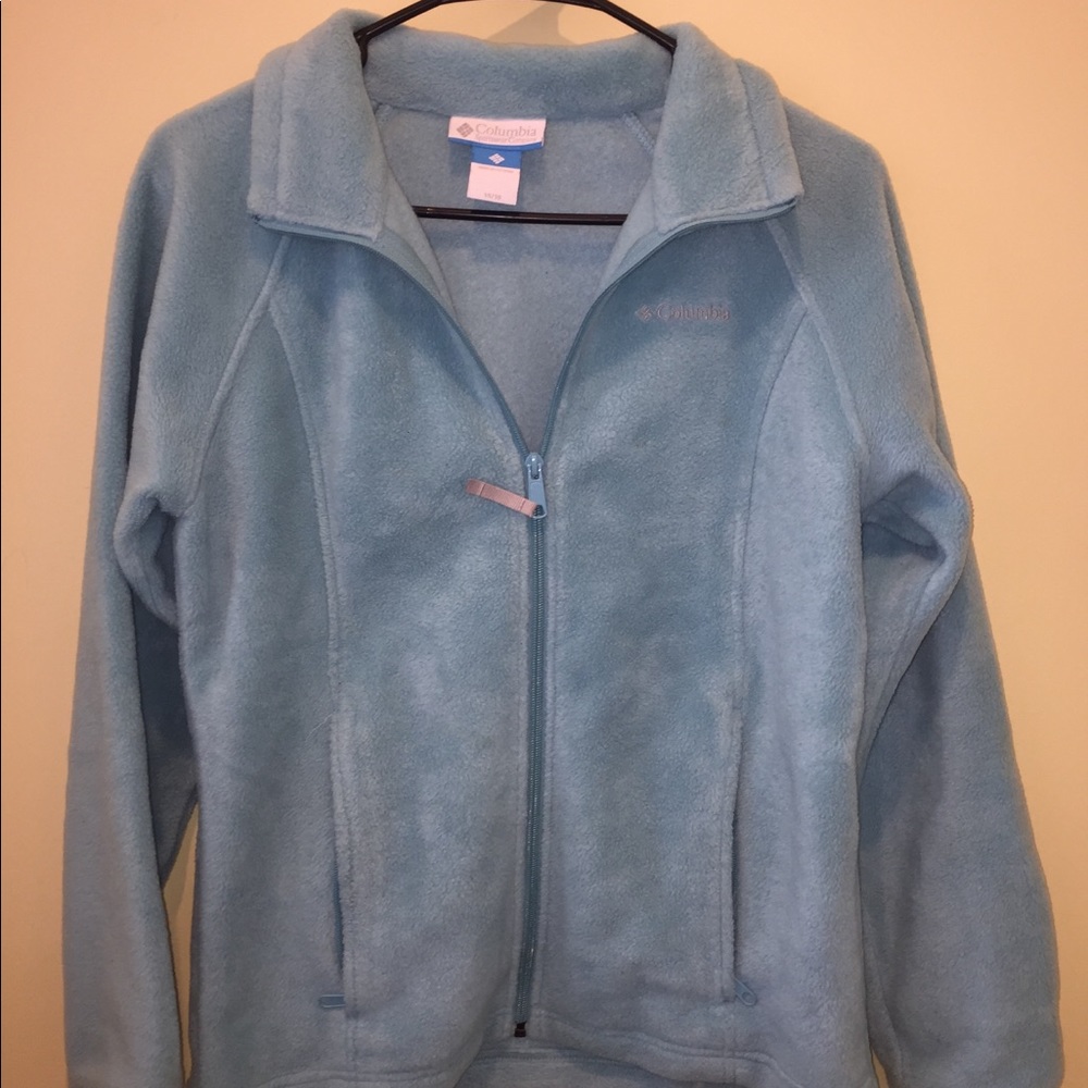 Girls’ Teal Fleece Columbia Jacket- Size 14/16